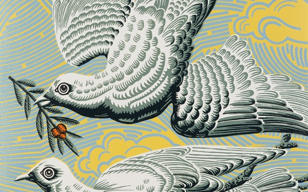 木刻版画《对鸽》创作视频