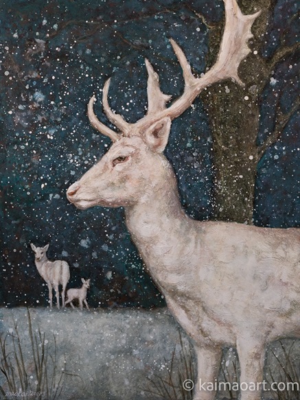 The deer in the forest